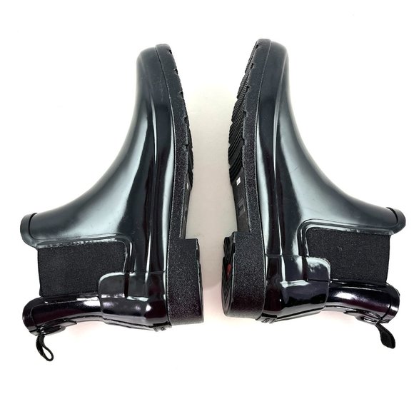 New Hunter Black Rubber Ankle Rain Boots 38 7 - Picture 9 of 11